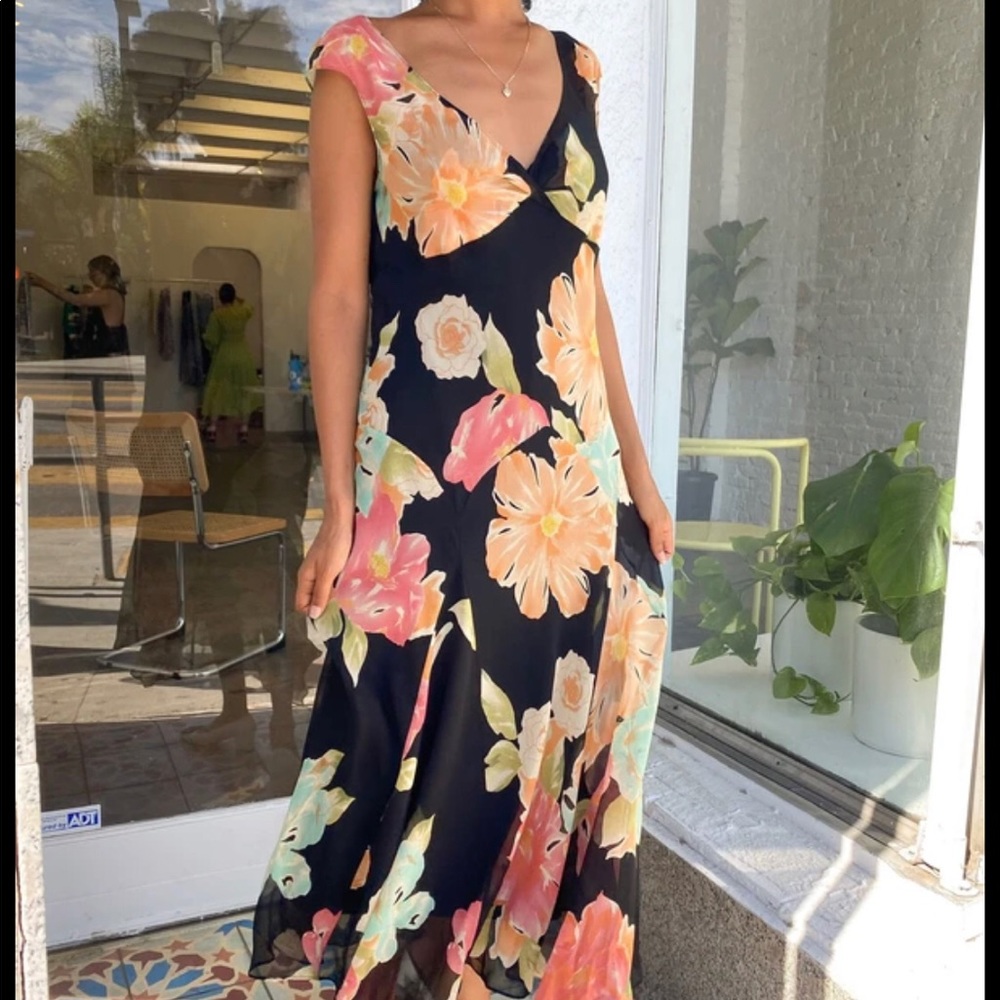 Jones New York Floral Silk Chiffon Dress